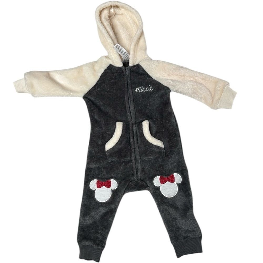 Disney Minnie Mouse Fuzzy Jumpsuit. Size‎ 6/9 Months.